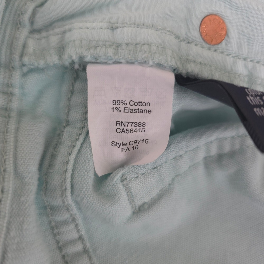 J. Crew Corduroy Skinny Mid Rise Stretch Mint Green Cotton Pants Womens 26 - Picture 8 of 8